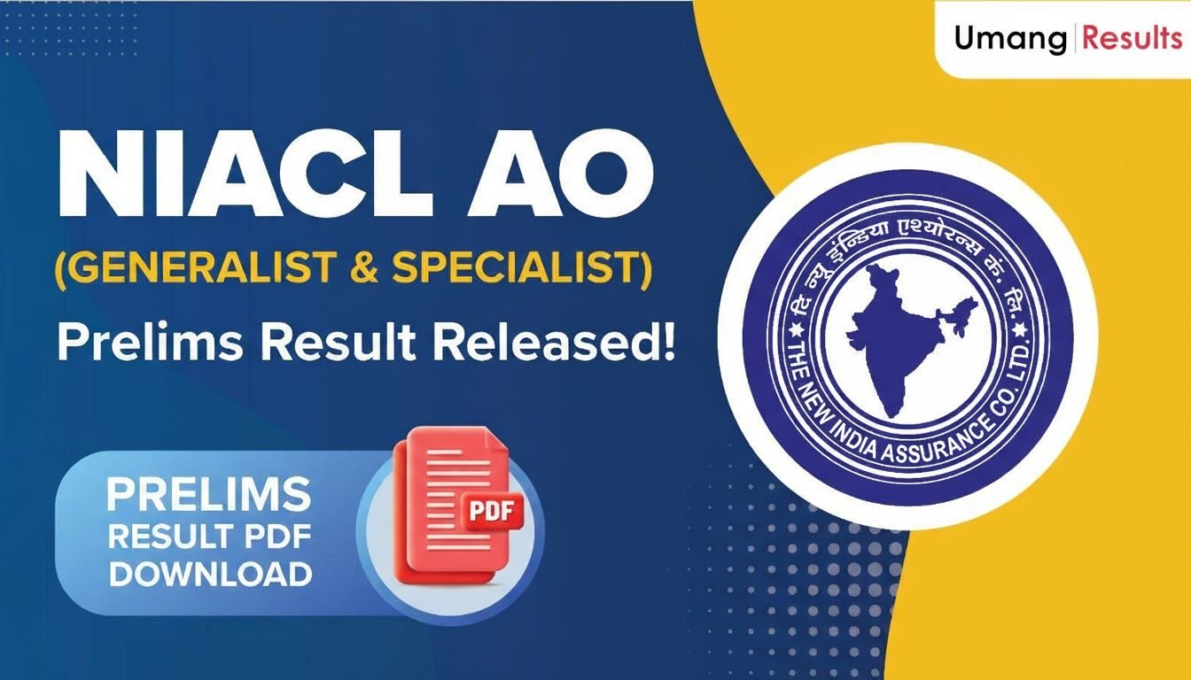 NIACL AO Result 2025 Out: Check Result for Generalist and Specialist Posts