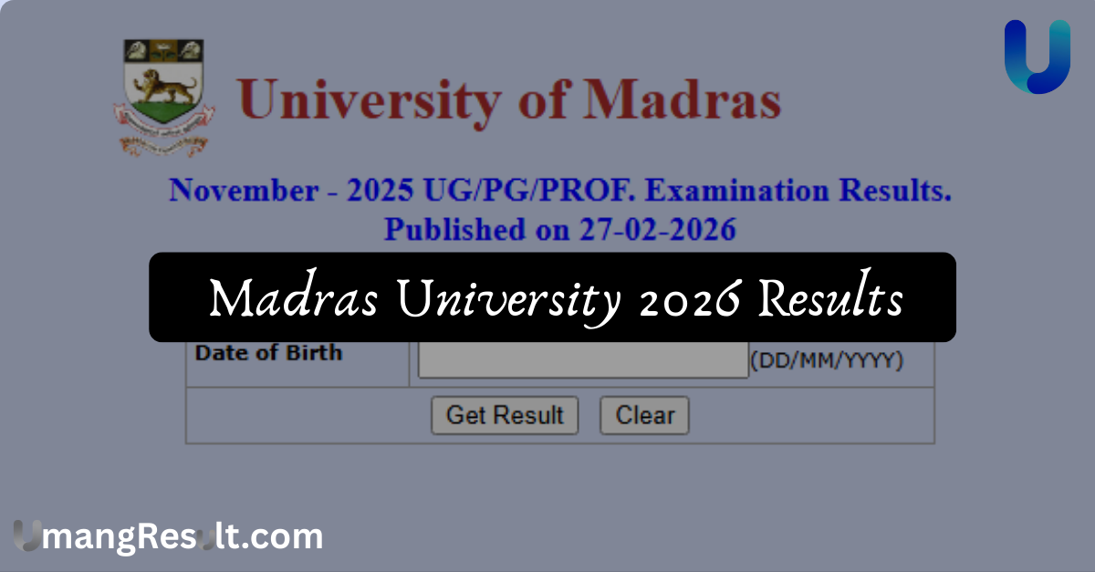 Madras University 2026 Results